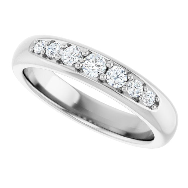 Men's 1/3 CTW Lab-Grown Diamond Accented Band – 127132 — 14K White Gold, side view