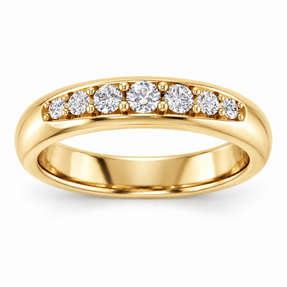 Men's 1/3 CTW Lab-Grown Diamond Accented Band – 127132 — 14K Yellow Gold, front view