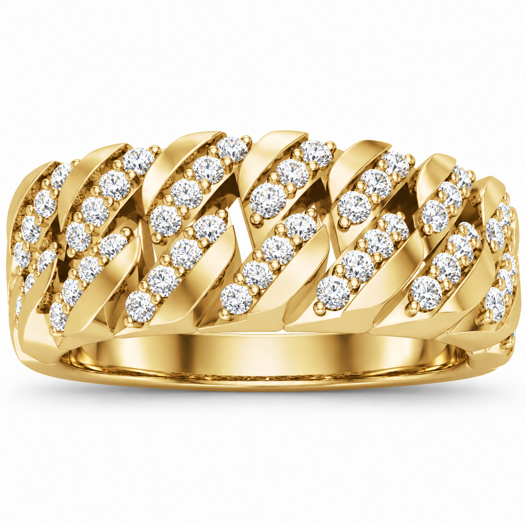 Men's 3/4 CTW Lab-Grown Diamond Band – 689041 — 14K Yellow Gold, front view