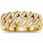 Men's 3/4 CTW Lab-Grown Diamond Band – 689041 — 14K Yellow Gold, front view