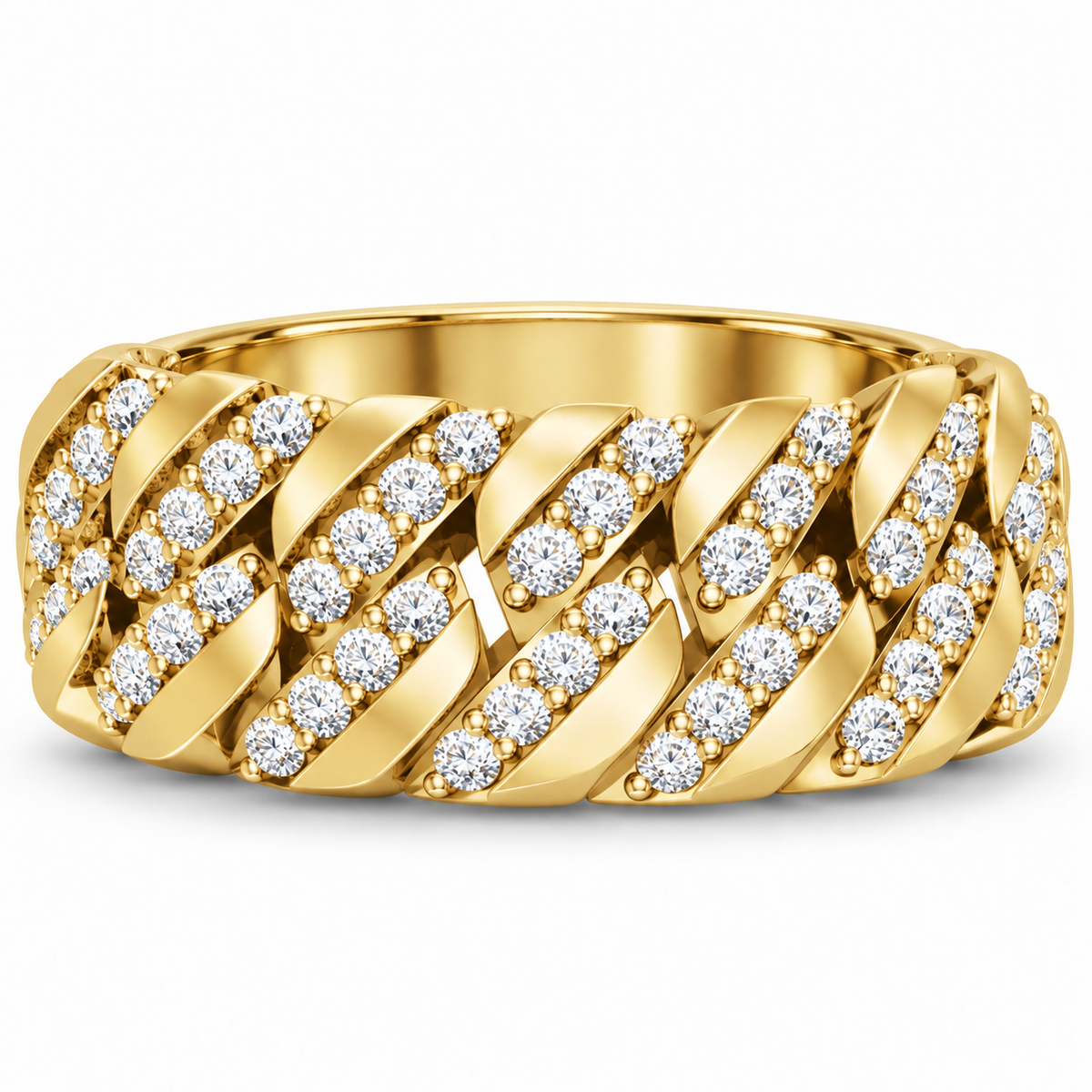 Men's 3/4 CTW Lab-Grown Diamond Band – 689041 — 14K Yellow Gold, profile view