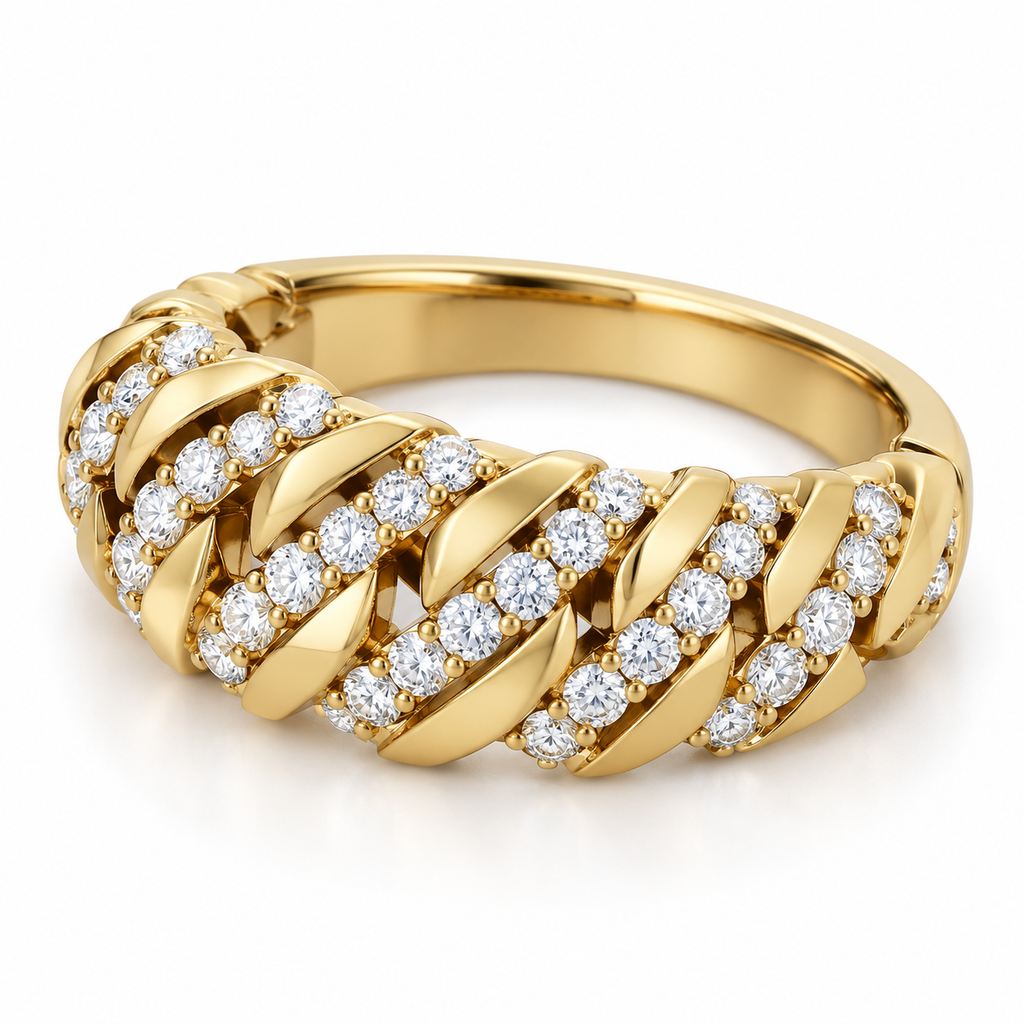 Men's 3/4 CTW Lab-Grown Diamond Band – 689041 — 14K Yellow Gold, side view