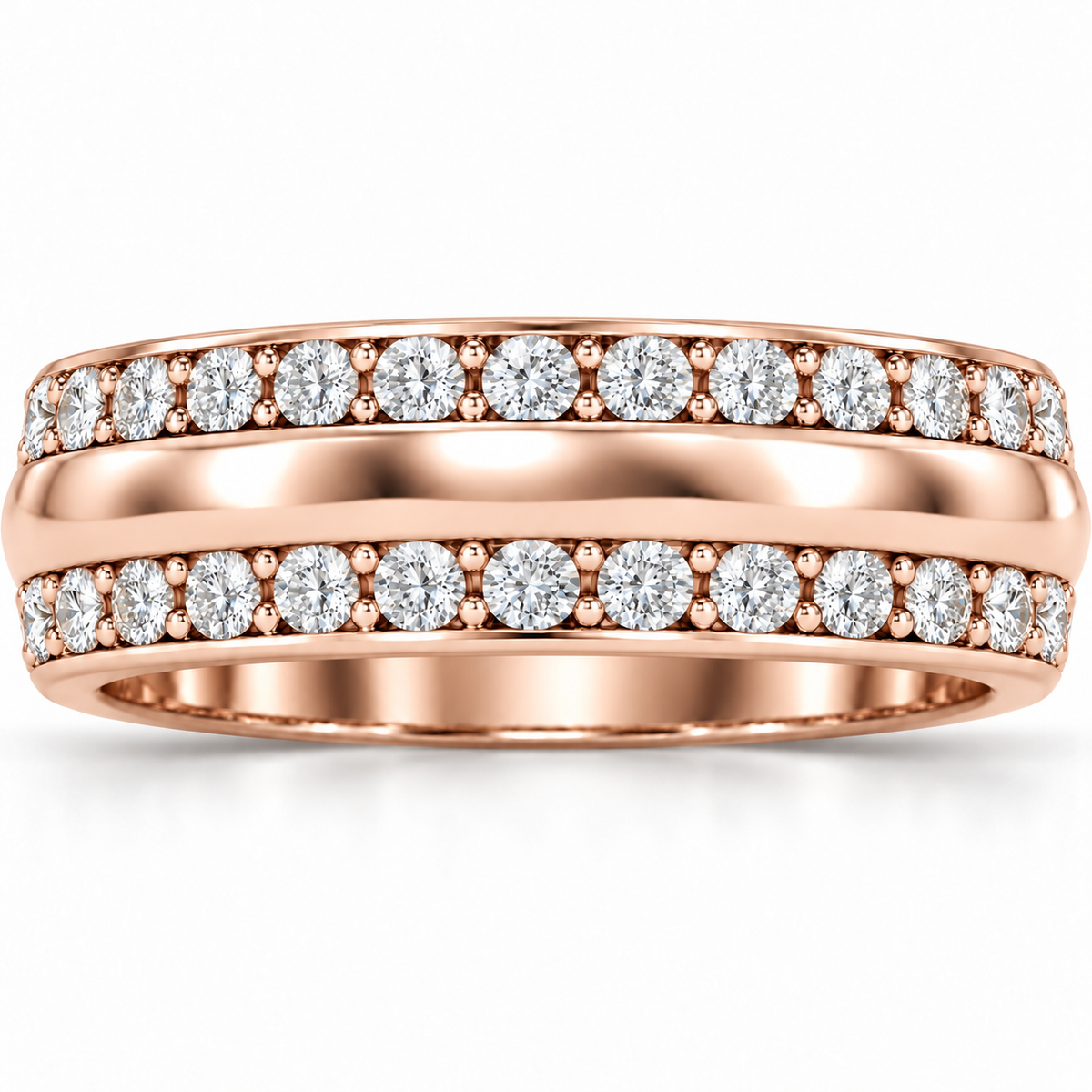 Men's 2 CTW Lab-Grown Diamond Band – 689067 — 14K Rose Gold, front view