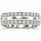 Men's 2 CTW Lab-Grown Diamond Band – 689067 — 14K White Gold, front view