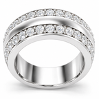 Men's 2 CTW Lab-Grown Diamond Band – 689067 — 14K White Gold, profile view