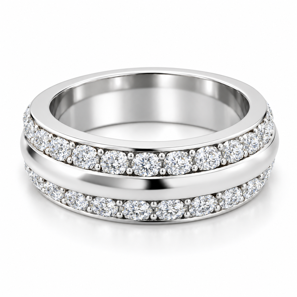 Men's 2 CTW Lab-Grown Diamond Band – 689067 — 14K White Gold, side view