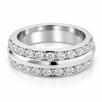 Men's 2 CTW Lab-Grown Diamond Band – 689067 — 14K White Gold, side view
