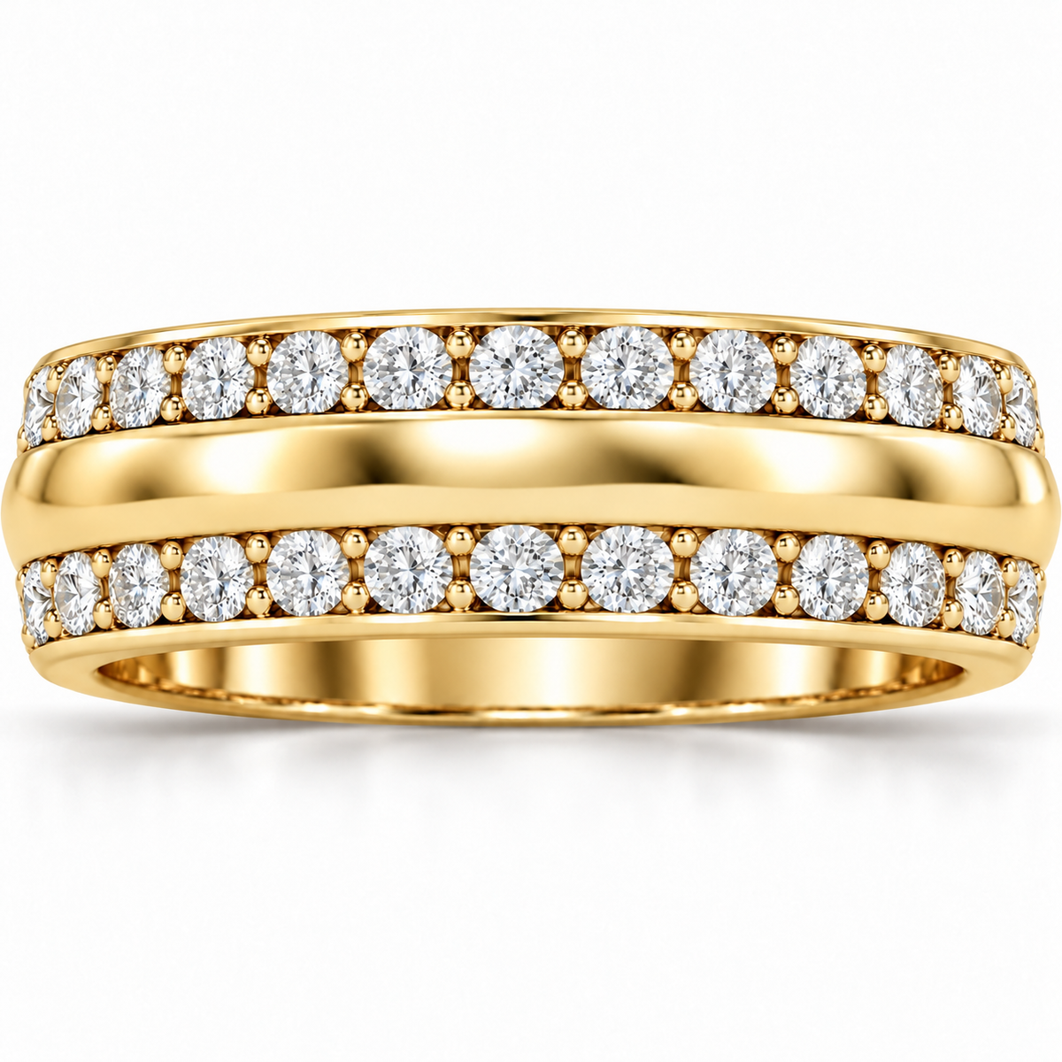 Men's 2 CTW Lab-Grown Diamond Band – 689067 — 14K Yellow Gold, front view