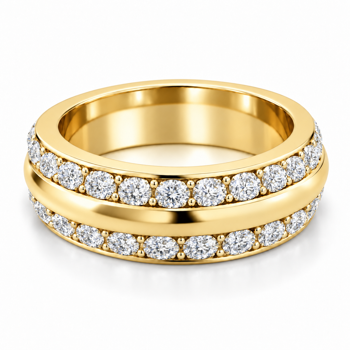 Men's 2 CTW Lab-Grown Diamond Band – 689067 — 14K Yellow Gold, side view