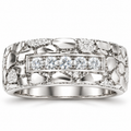 Men's 1/2 CTW Lab-Grown Diamond Band – 689068 — 14K White Gold, front view