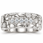 Men's 1/2 CTW Lab-Grown Diamond Band – 689068 — 14K White Gold, front view