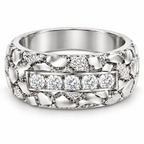 Men's 1/2 CTW Lab-Grown Diamond Band – 689068 — 14K White Gold, profile view