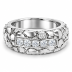 Men's 1/2 CTW Lab-Grown Diamond Band – 689068 — 14K White Gold, side view