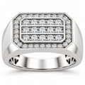 Men's 9/10 CTW Lab-Grown Diamond Band – 689069 — 14K White Gold, front view