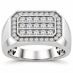 Men's 9/10 CTW Lab-Grown Diamond Band – 689069 — 14K White Gold, front view