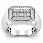 Men's 9/10 CTW Lab-Grown Diamond Band – 689069 — 14K White Gold, profile view