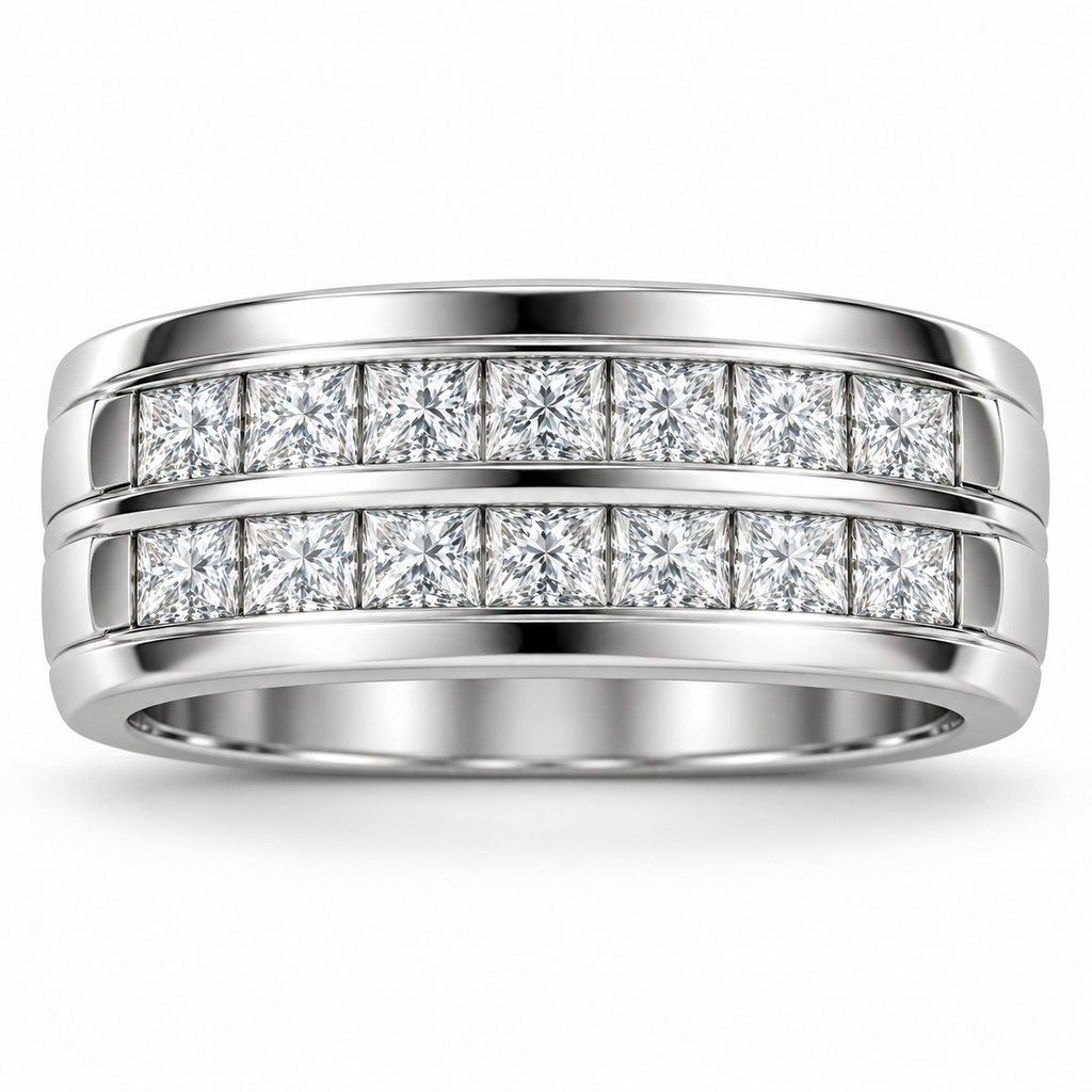 Men's 1 1/4 CTW Lab-Grown Diamond Band – 689071 — 14K White Gold, front view