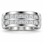 Men's 1 1/4 CTW Lab-Grown Diamond Band – 689071 — 14K White Gold, front view