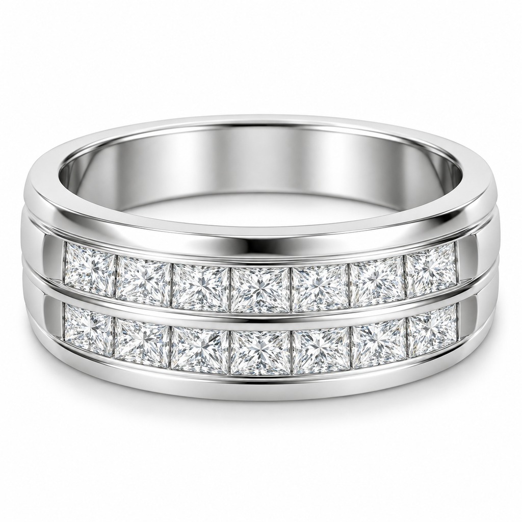 Men's 1 1/4 CTW Lab-Grown Diamond Band – 689071 — 14K White Gold, profile view