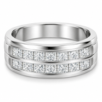 Men's 1 1/4 CTW Lab-Grown Diamond Band – 689071 — 14K White Gold, profile view