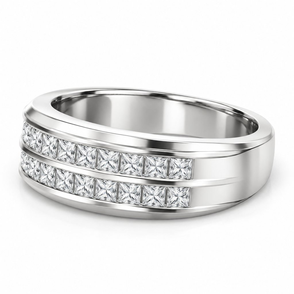 Men's 1 1/4 CTW Lab-Grown Diamond Band – 689071 — 14K White Gold, side view