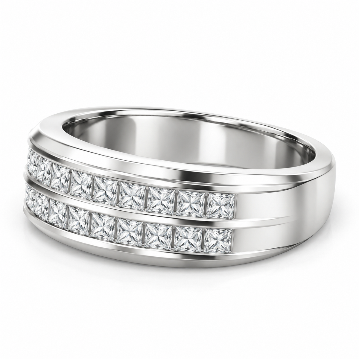 Men's 1 1/4 CTW Lab-Grown Diamond Band – 689071 — 14K White Gold, side view