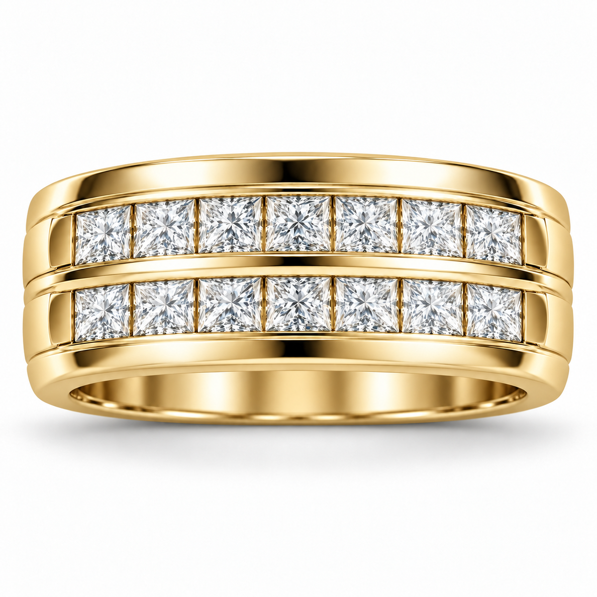 Men's 1 1/4 CTW Lab-Grown Diamond Band – 689071 — 14K Yellow Gold, front view