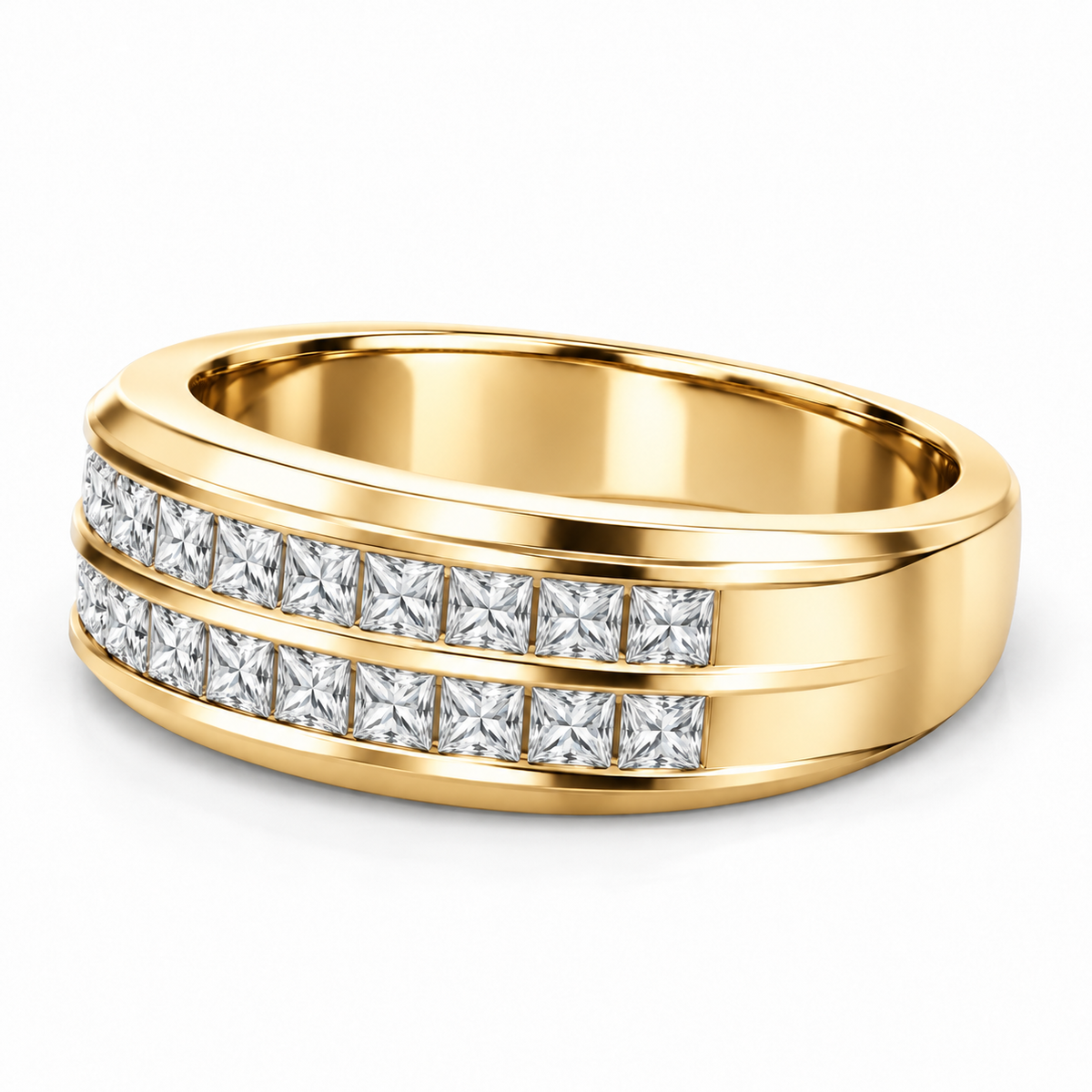 Men's 1 1/4 CTW Lab-Grown Diamond Band – 689071 — 14K Yellow Gold, side view