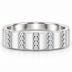 Men's 1/3 CTW Lab-Grown Diamond Sculpted Band – 689240 — 14K White Gold, profile view