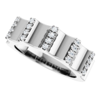 Men's 1/3 CTW Lab-Grown Diamond Sculpted Band – 689240 — 14K White Gold, side view