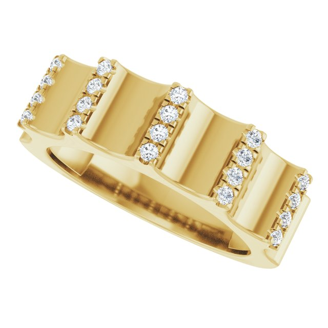 Men's 1/3 CTW Lab-Grown Diamond Sculpted Band – 689240 — 14K Yellow Gold, side view