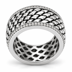 Men's 5/8 CTW Lab-Grown Diamond Woven Diamond-Edge Band – 689242 — 14K White Gold, profile view