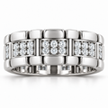 Men's 1 CTW Lab-Grown Diamond Watch Link Band – 689243 — 14K White Gold, front view