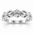 Men's 1/6 CTW Lab-Grown Diamond Accented Band – 689344 — 14K White Gold, front view
