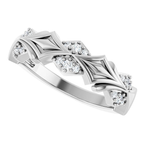 Men's 1/6 CTW Lab-Grown Diamond Accented Band – 689344 — 14K White Gold, side view