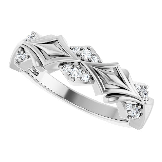 Men's 1/6 CTW Lab-Grown Diamond Accented Band – 689344 — 14K White Gold, side view