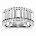 Men's 9/10 CTW Lab-Grown Diamond Accented Band – 689252 — 14K White Gold, front view