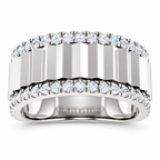Men's 9/10 CTW Lab-Grown Diamond Accented Band – 689252 — 14K White Gold, front view