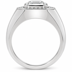 Men's 1 1/4 CTW Lab-Grown Diamond Halo-Style Band — 14K White Gold, profile view