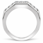 Men's 1/2 CTW Lab-Grown Diamond Accented Band – 689202 — 14K White Gold, profile view