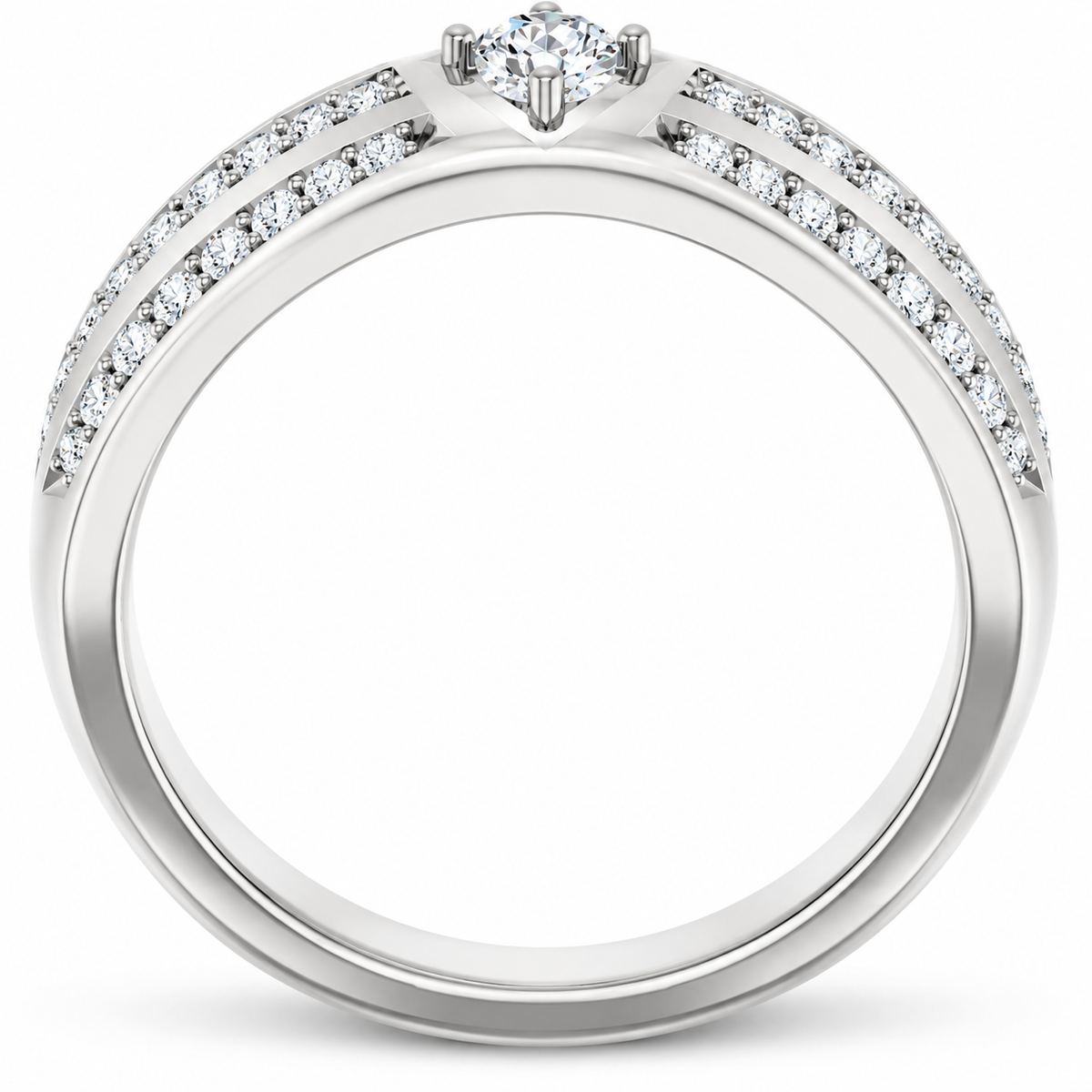 Men's 1/2 CTW Lab-Grown Diamond Accented Band – 126832 — 14K White Gold, profile view
