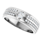 Men's 1/2 CTW Lab-Grown Diamond Accented Band – 126832 — 14K White Gold, side view