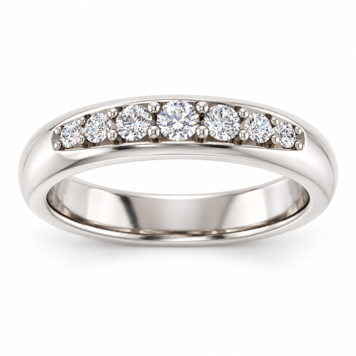 Men's 1/3 CTW Lab-Grown Diamond Accented Band – 127132 — 14K White Gold, refined front view
