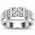 Men's 1 3/4 CTW Lab-Grown Diamond Accented Band – 689072 — 14K White Gold, front view