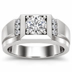 Men's 1 3/4 CTW Lab-Grown Diamond Accented Band – 689072 — 14K White Gold, front view