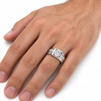 Men's 1 3/4 CTW Lab-Grown Diamond Accented Band – 689072 — 14K White Gold, on-hand photo