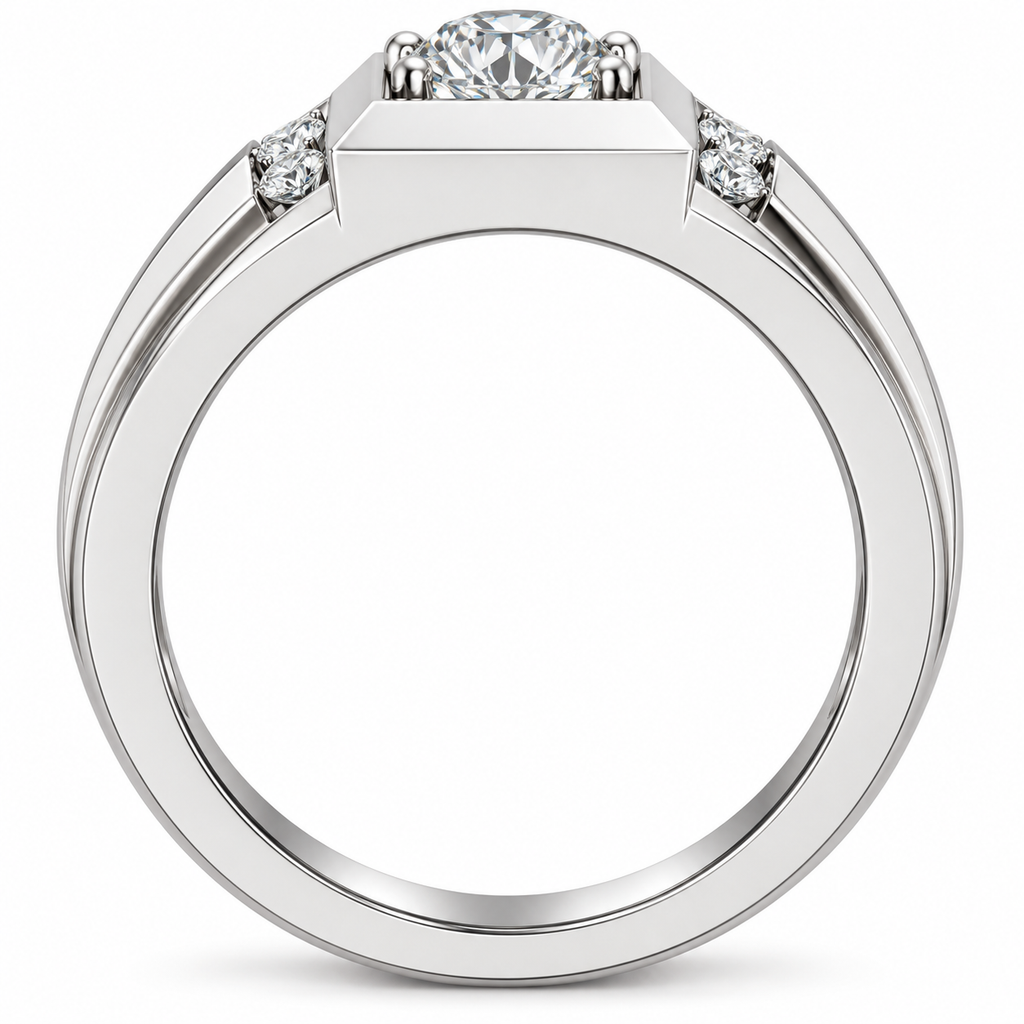 Men's 1 3/4 CTW Lab-Grown Diamond Accented Band – 689072 — 14K White Gold, profile view
