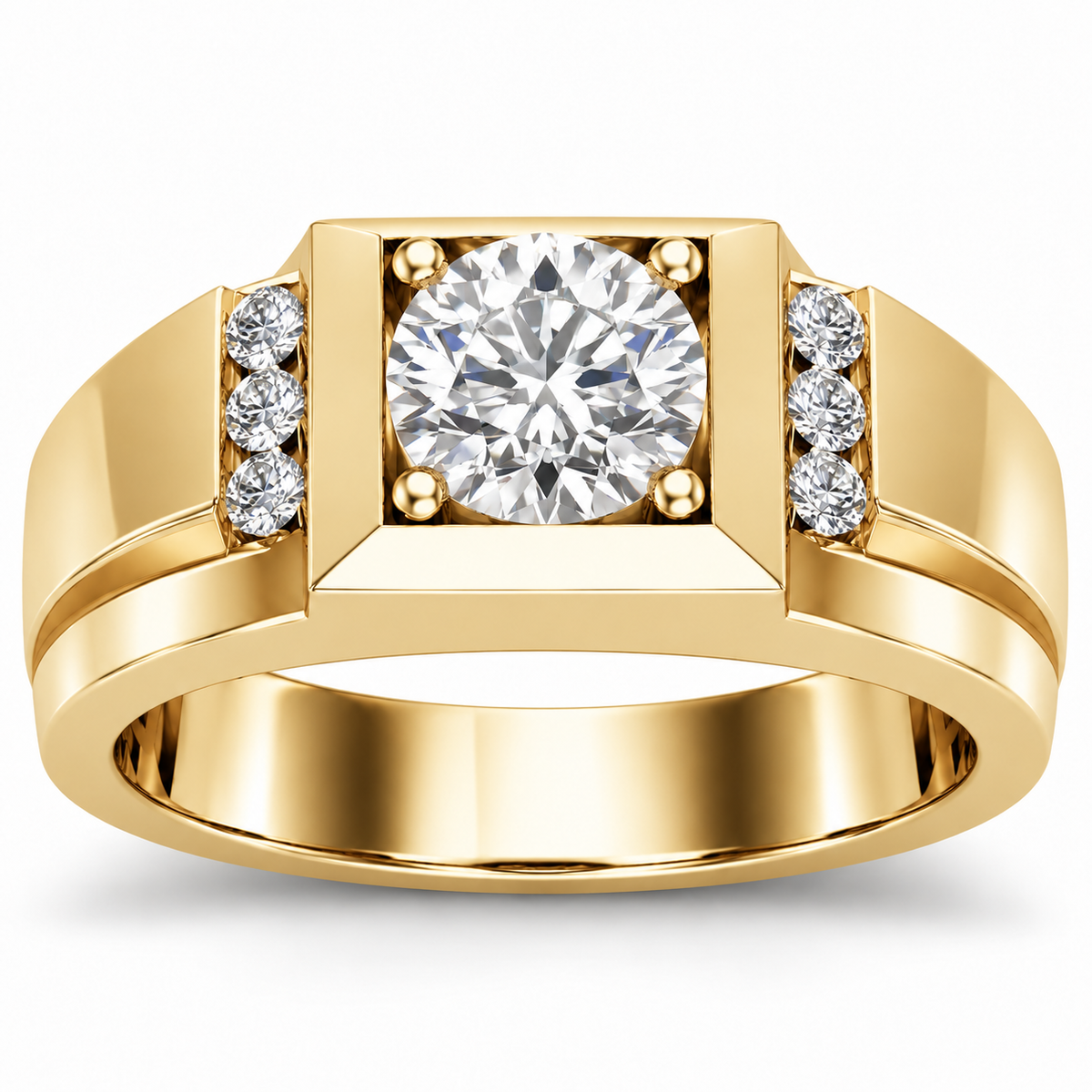 Men's 1 3/4 CTW Lab-Grown Diamond Accented Band – 689072 — 14K Yellow Gold, front view