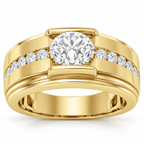 Men's 2 CTW Lab-Grown Diamond Accented Band – 689070 — 14K Yellow Gold, front view