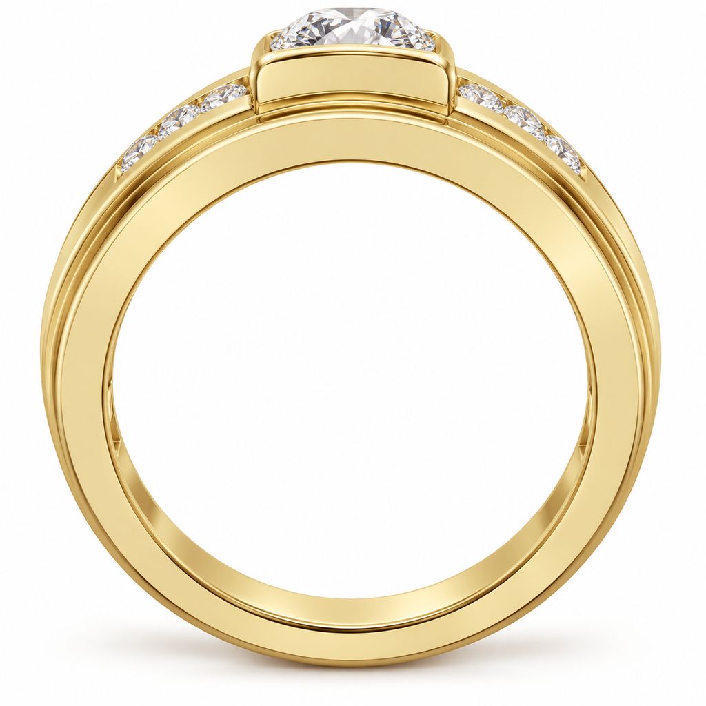 Men's 2 CTW Lab-Grown Diamond Accented Band – 689070 — 14K Yellow Gold, profile view